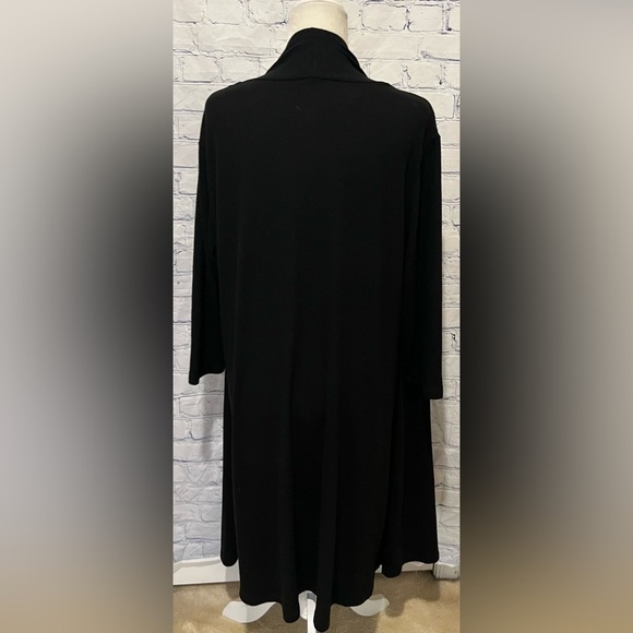 Haani Black Open Front 3/4 Sleeve Cardigan Sweater Dress Beaded Neck 3X - Picture 5 of 6